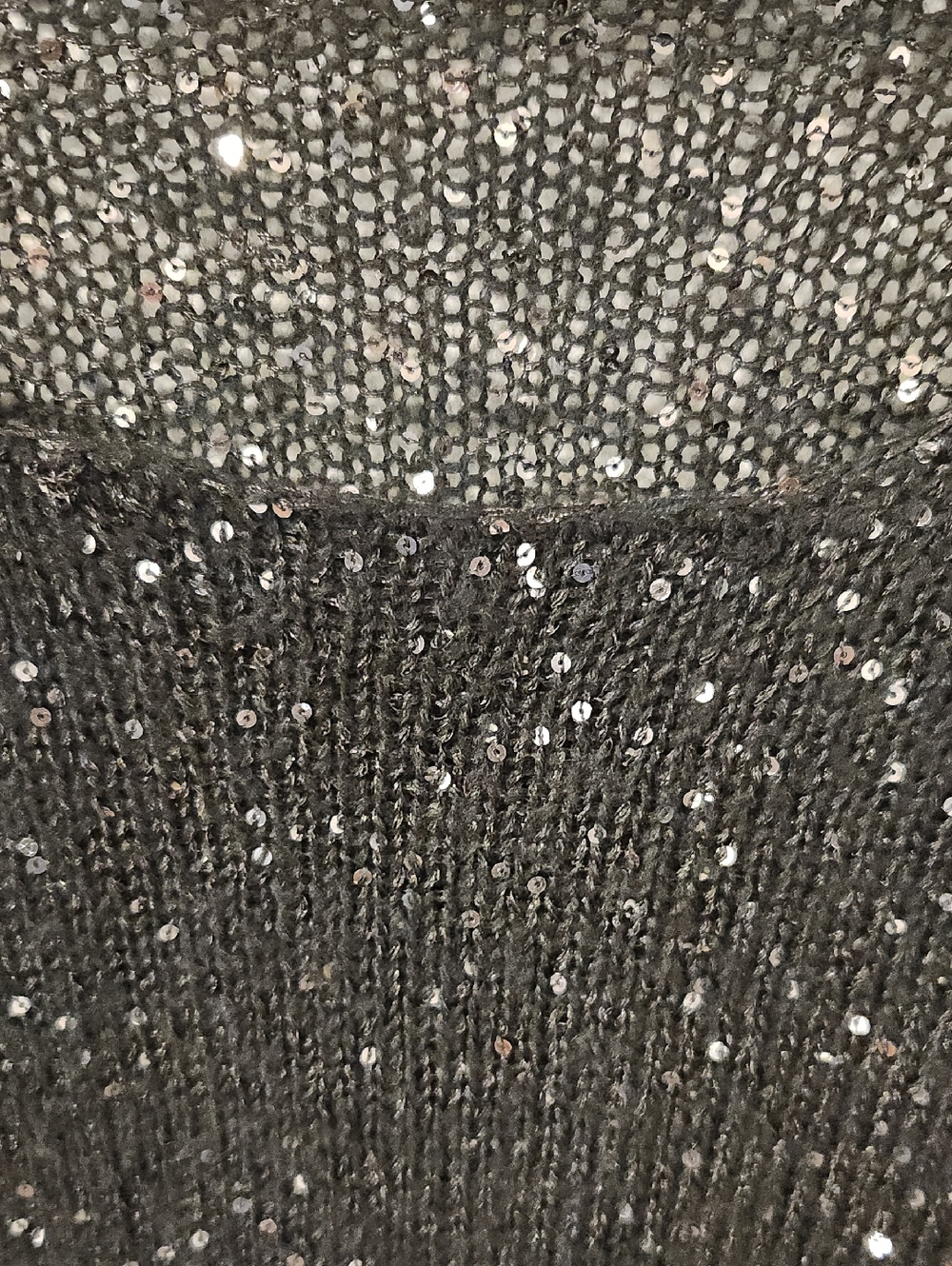 Fashion Bug Black Sequin Sweater Top - Picture 4 of 8